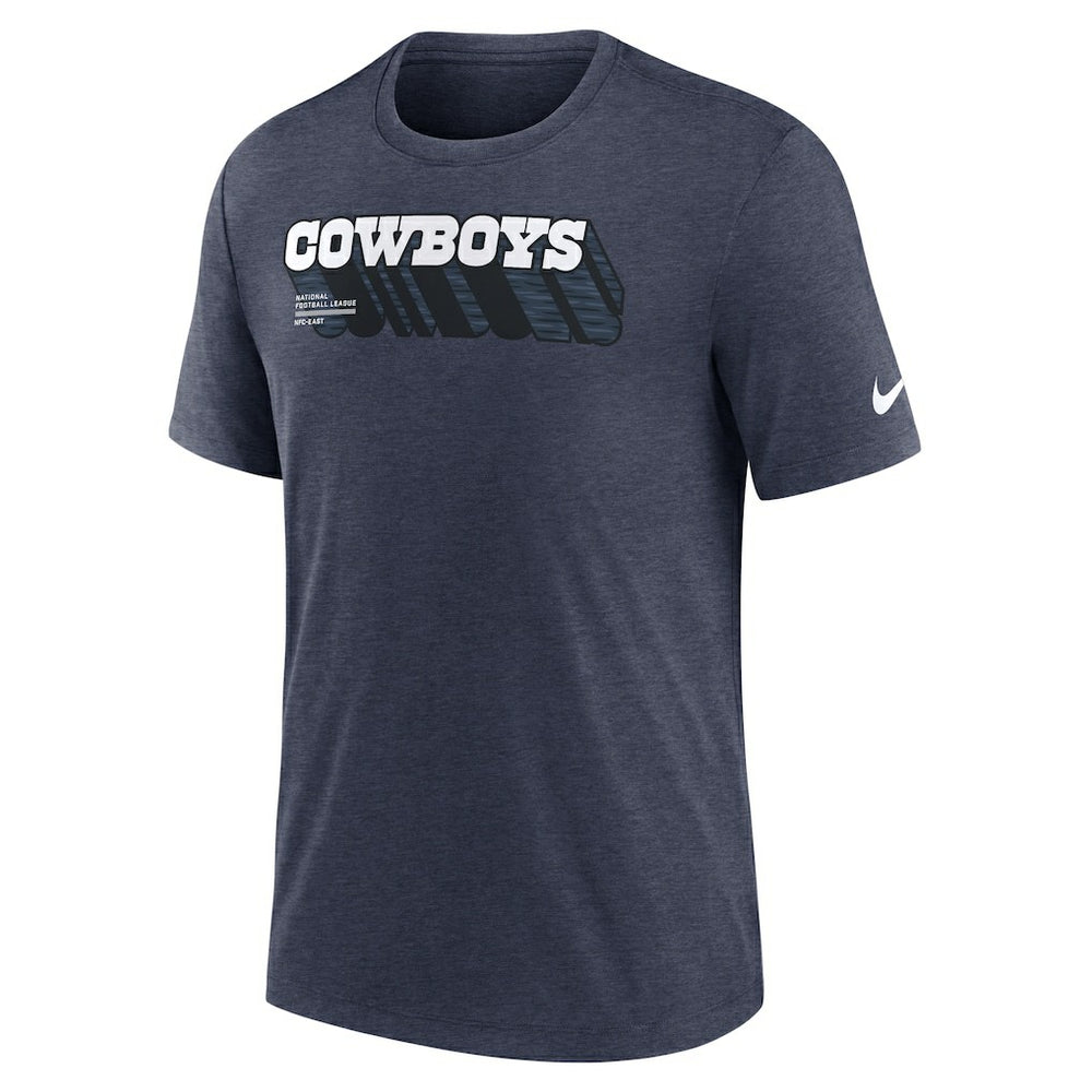 Dallas Cowboys Long Pass Tri-Blend T-Shirt - Heather Navy online