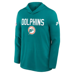 Miami Dolphins Big & Tall Alt Pack Dri-FIT Long Sleeve Hoodie T-Shirt  - Aqua discount