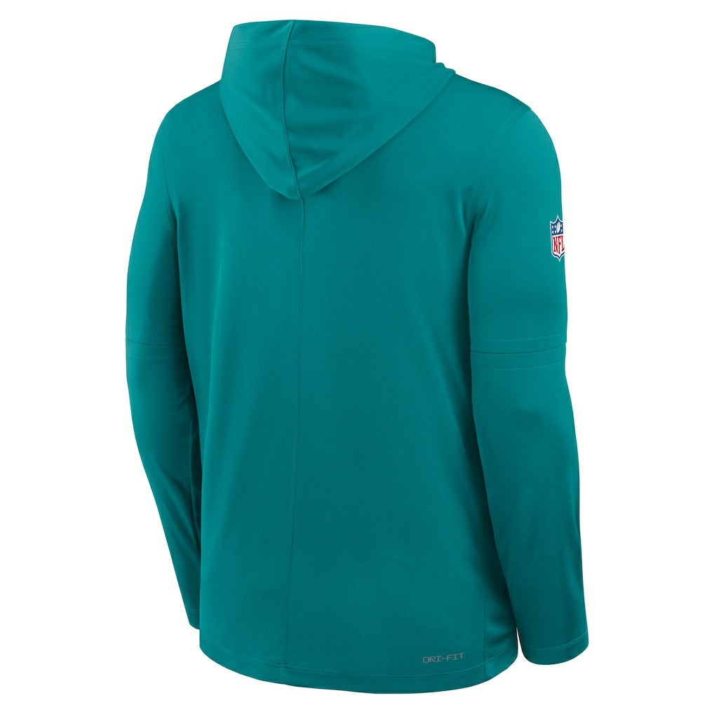 Miami Dolphins Big & Tall Alt Pack Dri-FIT Long Sleeve Hoodie T-Shirt  - Aqua discount