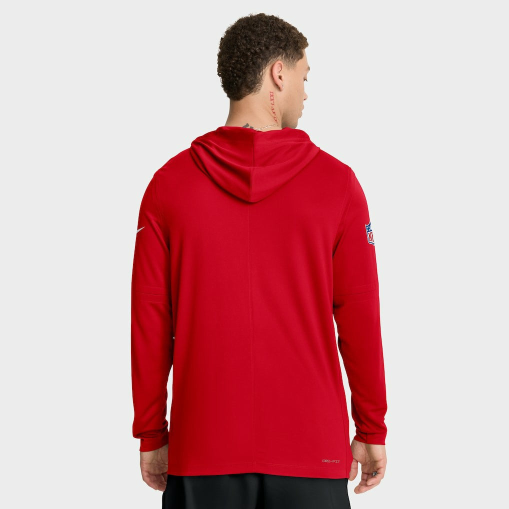 Kansas City Chiefs Big & Tall Sideline Dri-FIT Long Sleeve Hoodie T-Shirt - Red online