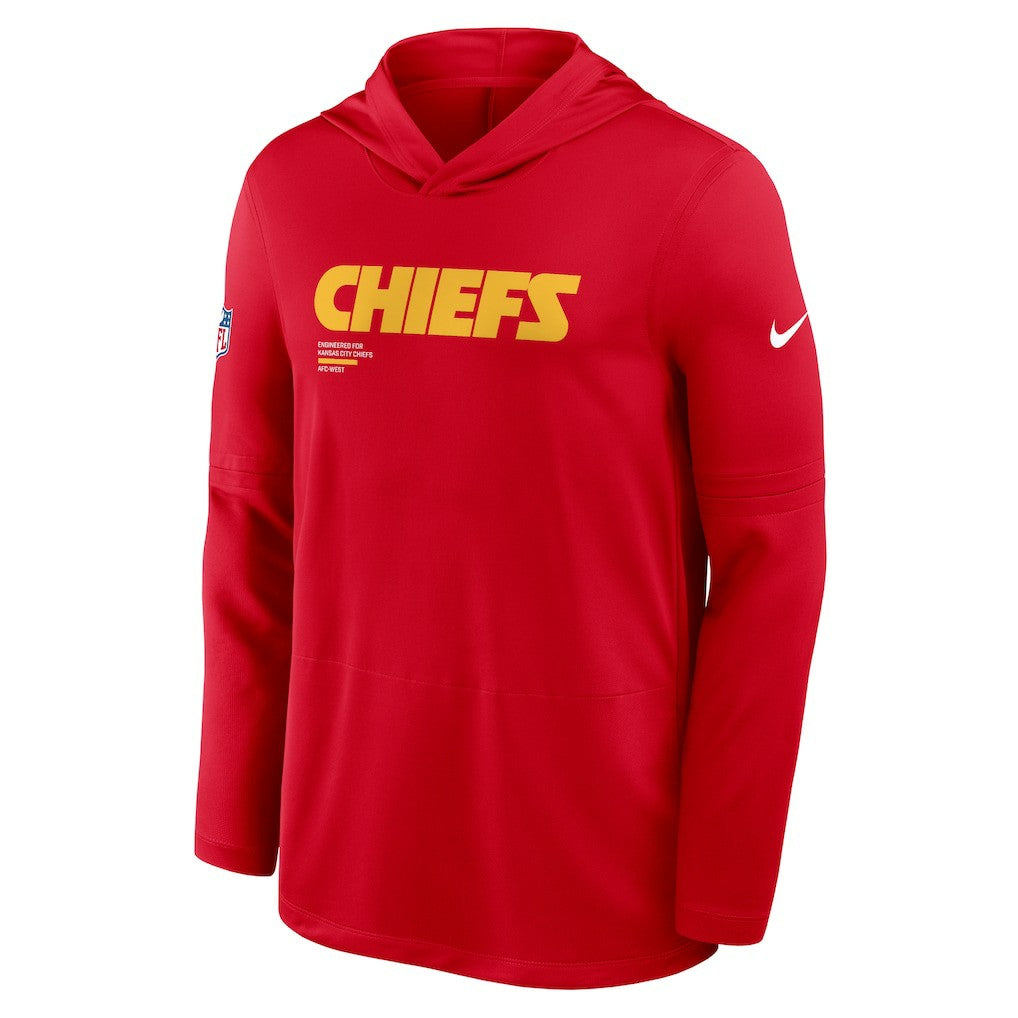 Kansas City Chiefs Big & Tall Sideline Dri-FIT Long Sleeve Hoodie T-Shirt - Red online