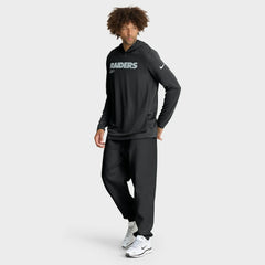 Las Vegas Raiders Big & Tall Sideline Dri-FIT Long Sleeve Hoodie T-Shirt - Black on sale
