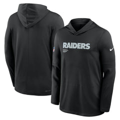 Las Vegas Raiders Big & Tall Sideline Dri-FIT Long Sleeve Hoodie T-Shirt - Black on sale