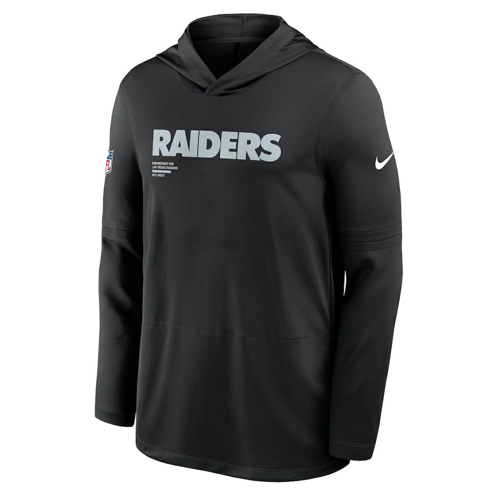 Las Vegas Raiders Big & Tall Sideline Dri-FIT Long Sleeve Hoodie T-Shirt - Black on sale