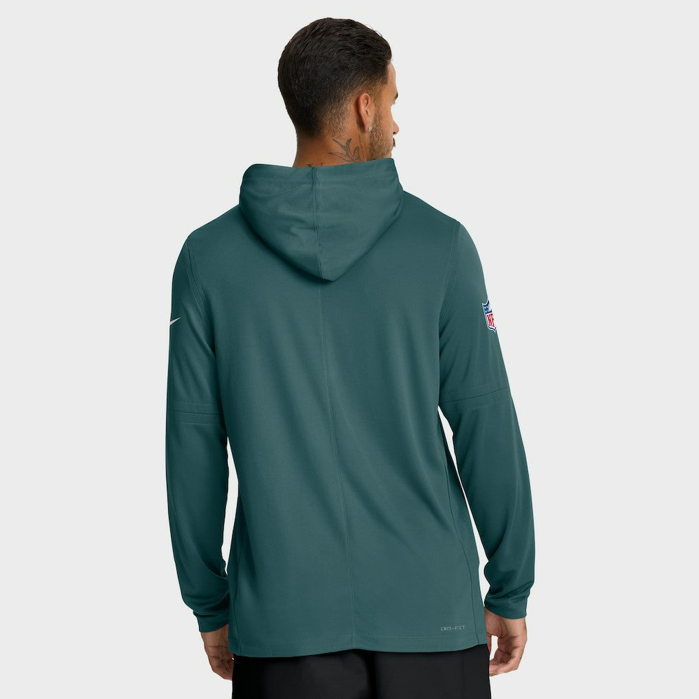 Philadelphia Eagles Big & Tall Sideline Dri-FIT Long Sleeve Hoodie T-Shirt - Midnight Green discount