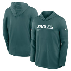 Philadelphia Eagles Big & Tall Sideline Dri-FIT Long Sleeve Hoodie T-Shirt - Midnight Green discount