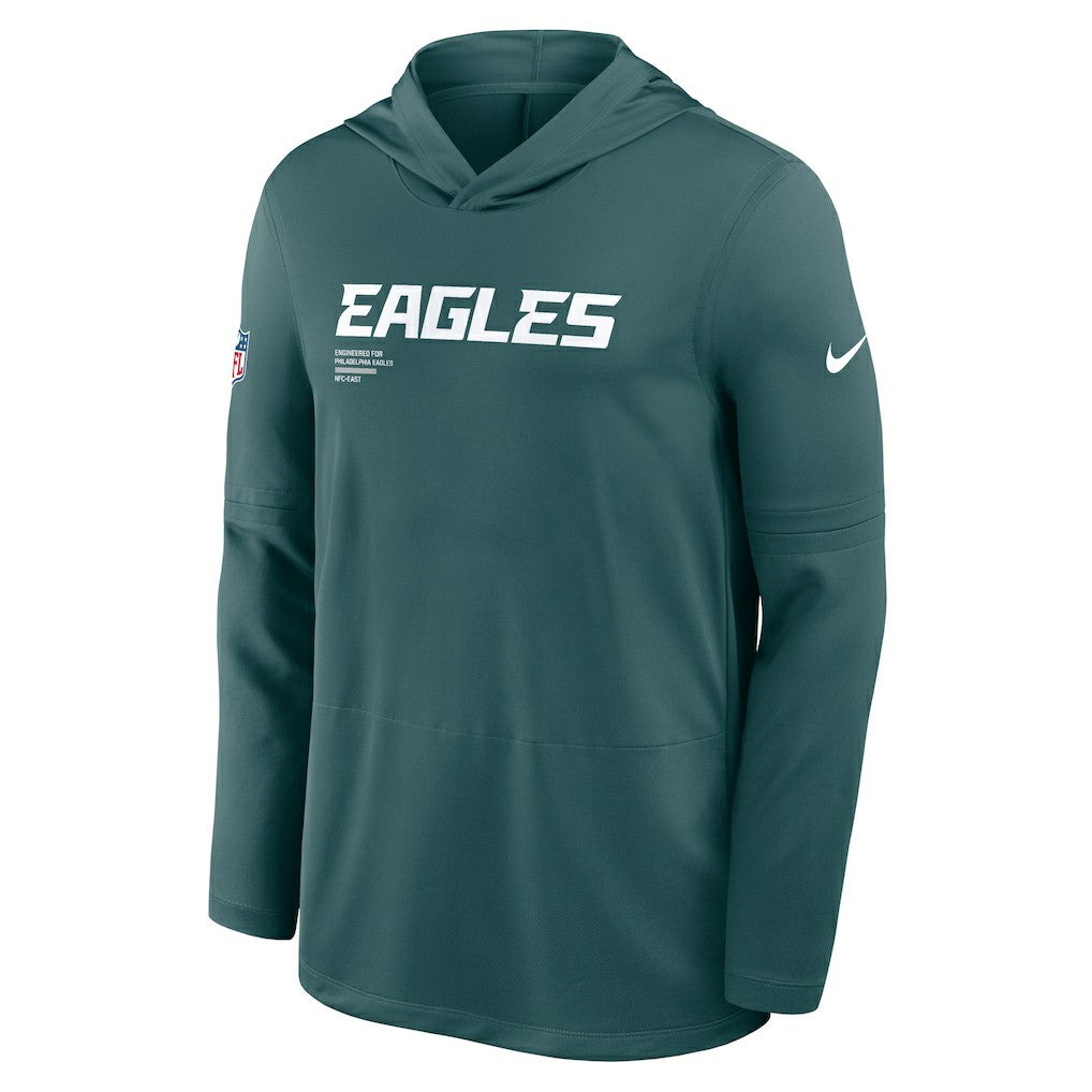 Philadelphia Eagles Big & Tall Sideline Dri-FIT Long Sleeve Hoodie T-Shirt - Midnight Green discount