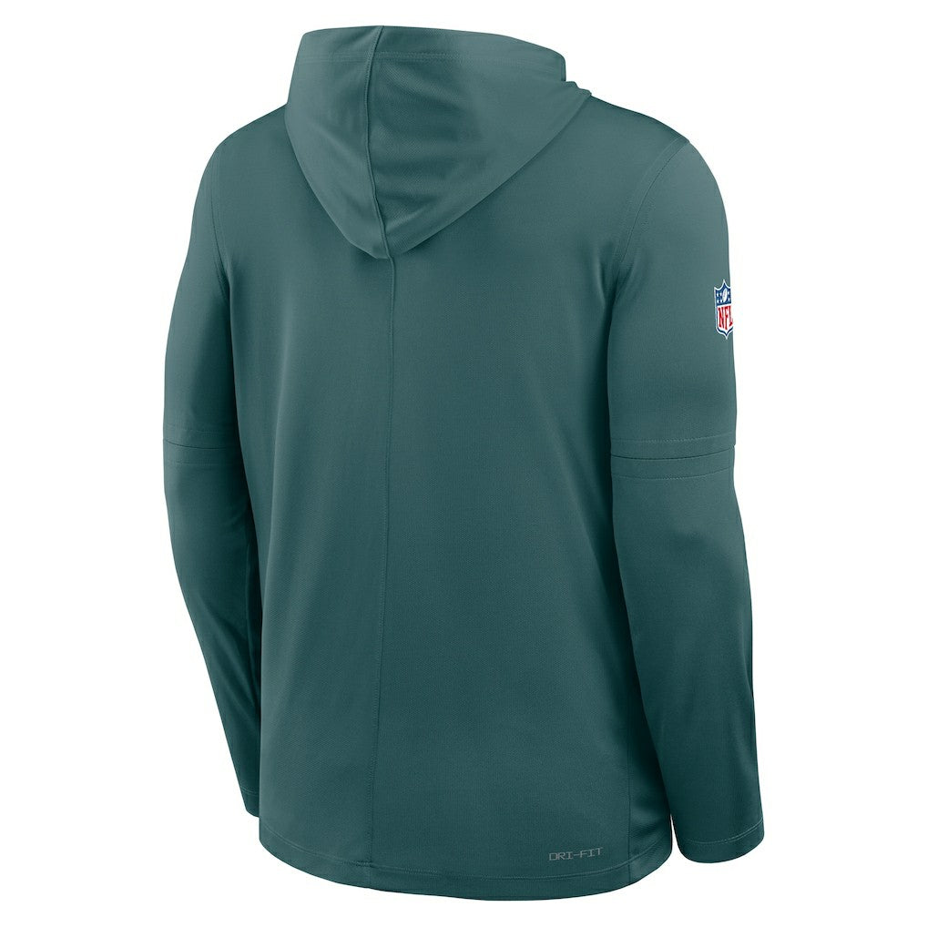 Philadelphia Eagles Big & Tall Sideline Dri-FIT Long Sleeve Hoodie T-Shirt - Midnight Green discount