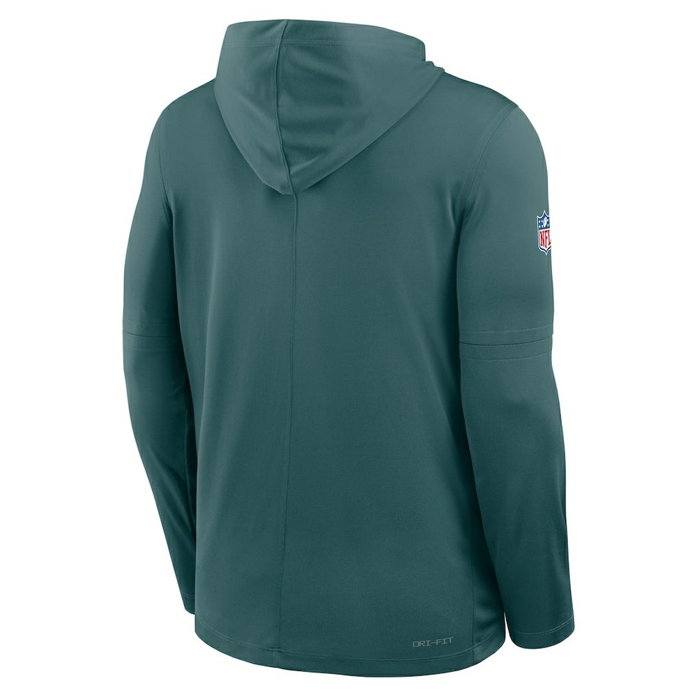 Philadelphia Eagles Big & Tall Sideline Dri-FIT Long Sleeve Hoodie T-Shirt - Midnight Green discount