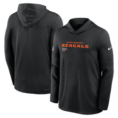 Cincinnati Bengals Big & Tall Sideline Dri-FIT Long Sleeve Hoodie T-Shirt - Black sale