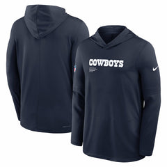Dallas Cowboys Big & Tall Sideline Dri-FIT Long Sleeve Hoodie T-Shirt - Navy for sale
