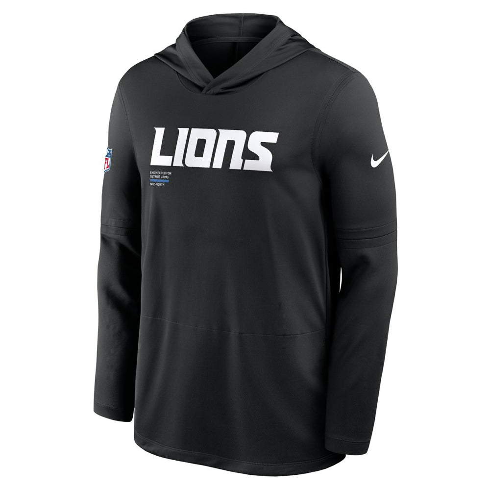 Detroit Lions Big & Tall Sideline Dri-FIT Long Sleeve Hoodie T-Shirt - Black online