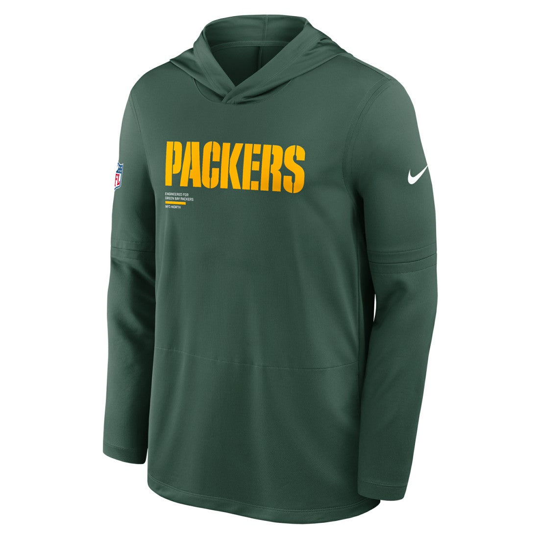 Green Bay Packers Big & Tall Sideline Dri-FIT Long Sleeve Hoodie T-Shirt - Green cheap