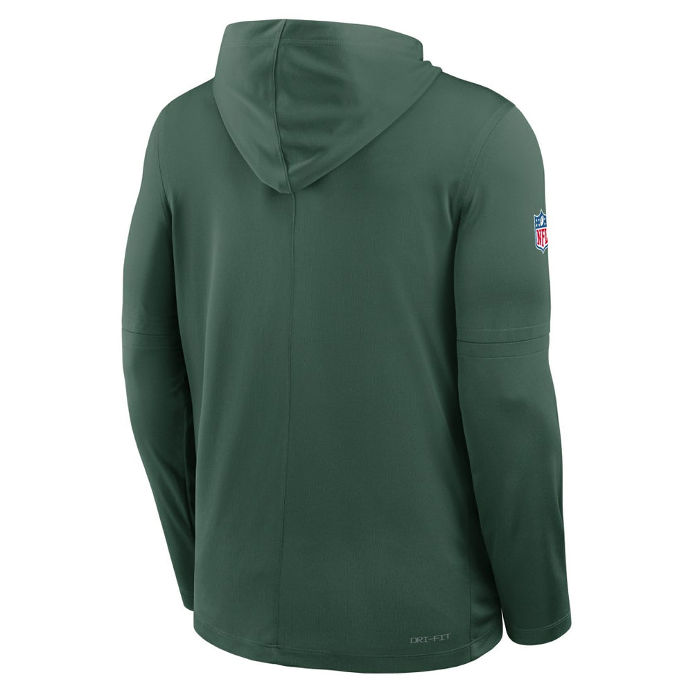 Green Bay Packers Big & Tall Sideline Dri-FIT Long Sleeve Hoodie T-Shirt - Green cheap