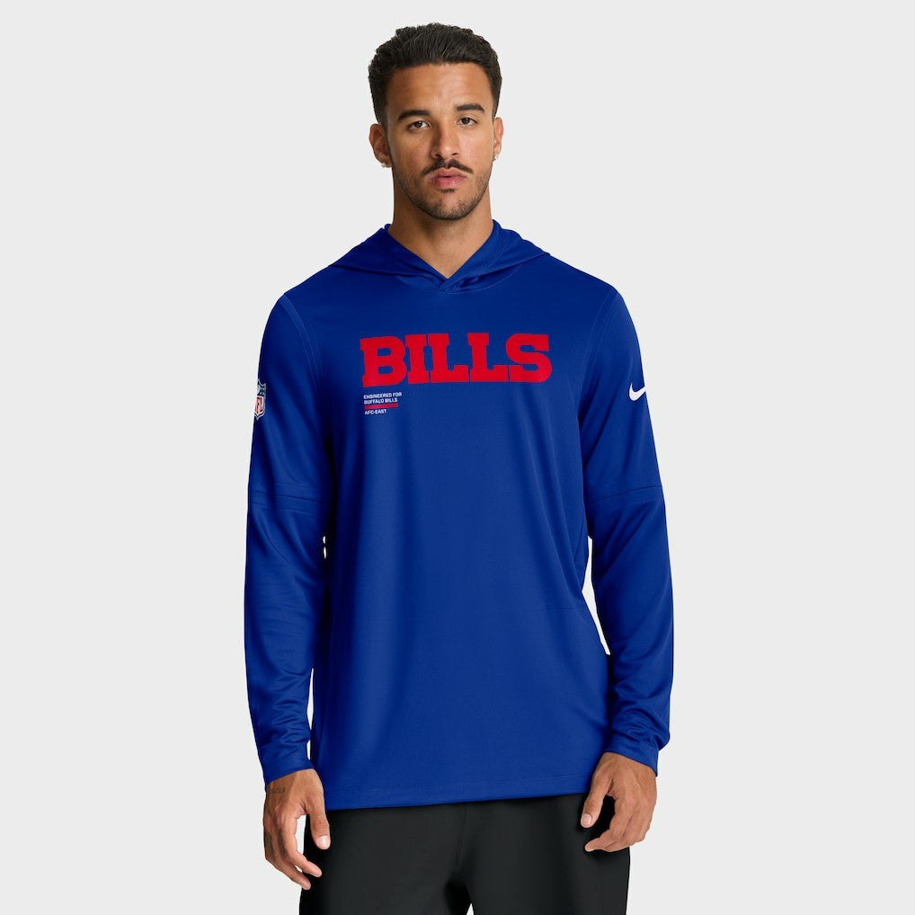 Buffalo Bills Big & Tall Sideline Dri-FIT Long Sleeve Hoodie T-Shirt - Royal outlet