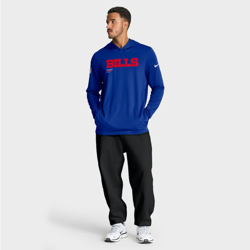 Buffalo Bills Big & Tall Sideline Dri-FIT Long Sleeve Hoodie T-Shirt - Royal outlet