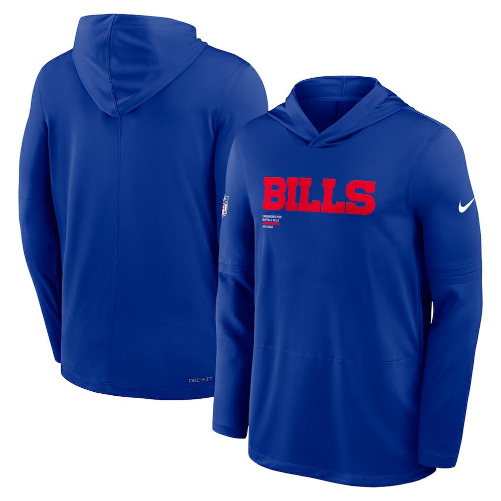 Buffalo Bills Big & Tall Sideline Dri-FIT Long Sleeve Hoodie T-Shirt - Royal outlet