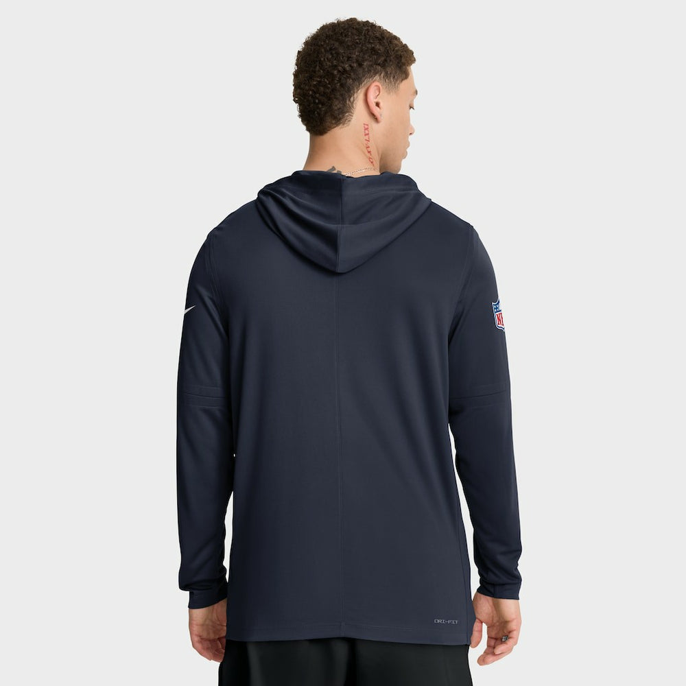 Chicago Bears Big & Tall Sideline Dri-FIT Long Sleeve Hoodie T-Shirt - Navy cheap