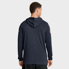 Chicago Bears Big & Tall Sideline Dri-FIT Long Sleeve Hoodie T-Shirt - Navy cheap