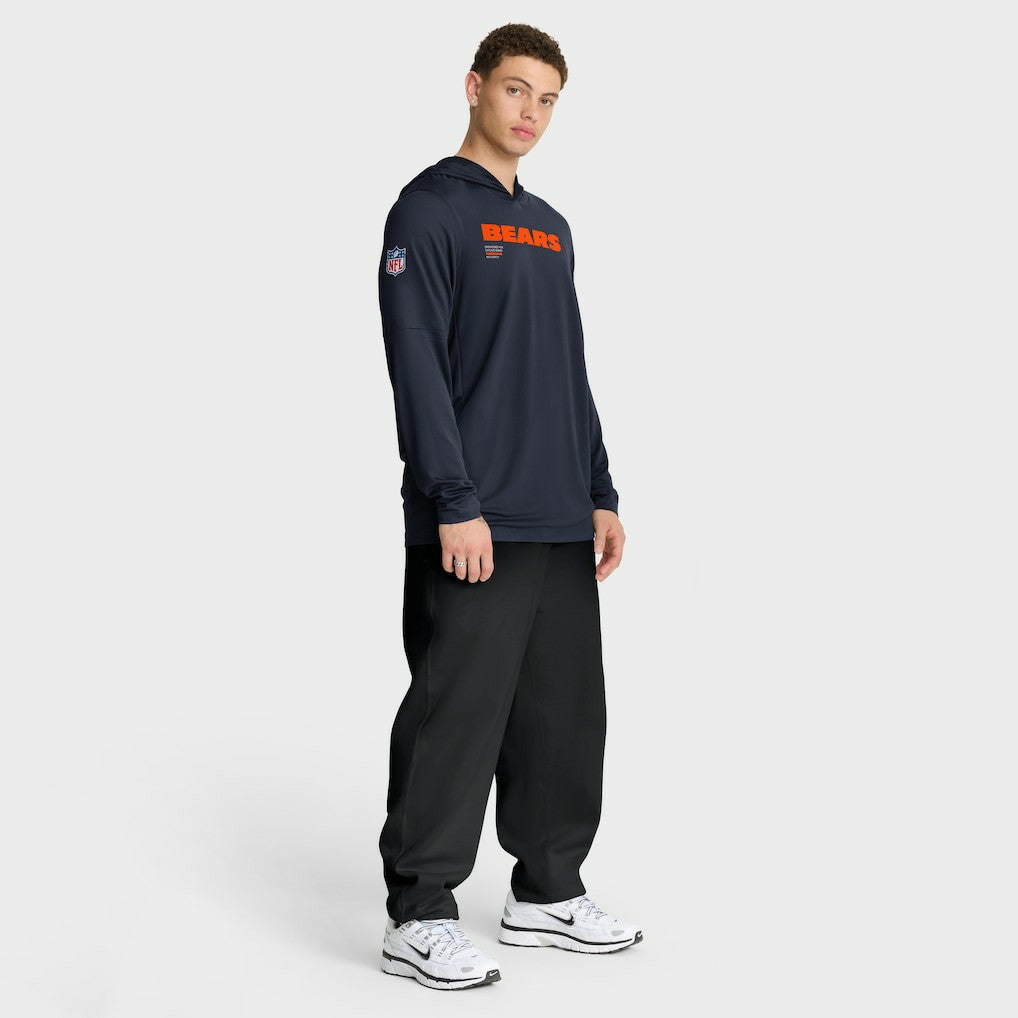 Chicago Bears Big & Tall Sideline Dri-FIT Long Sleeve Hoodie T-Shirt - Navy cheap