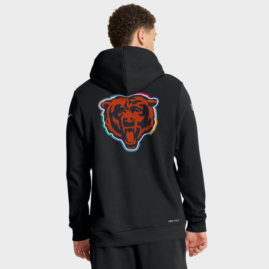 Chicago Bears Tall 2025 NFL Crucial Catch Sideline Standard Issue Dri-FIT Hoodie - Black for sale