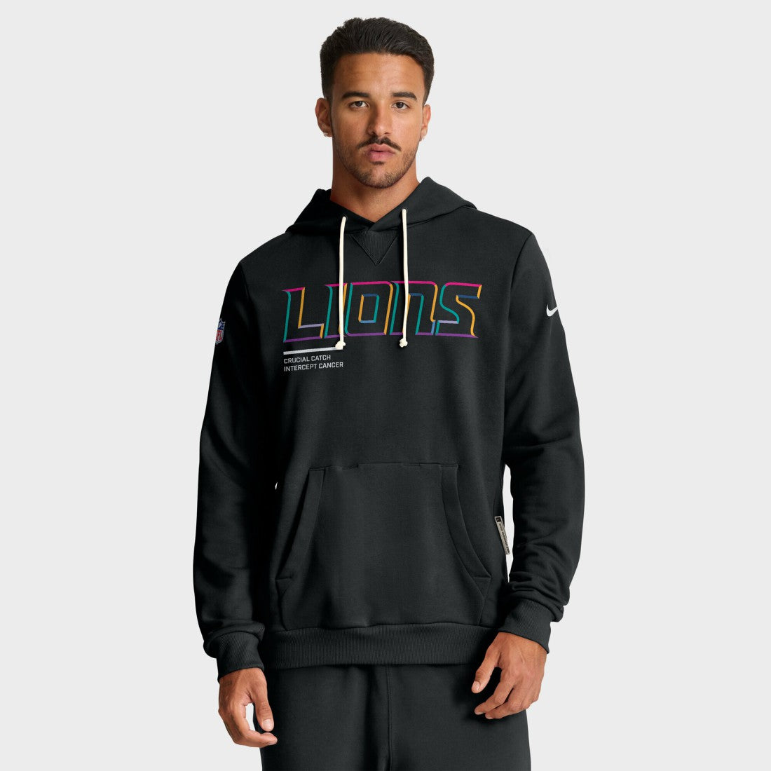 Detroit Lions Tall 2025 NFL Crucial Catch Sideline Standard Issue Dri-FIT Hoodie - Black discount