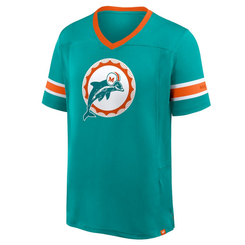 Miami Dolphins Hometown Premium Hashmark V-Neck T-Shirt - Aqua outlet
