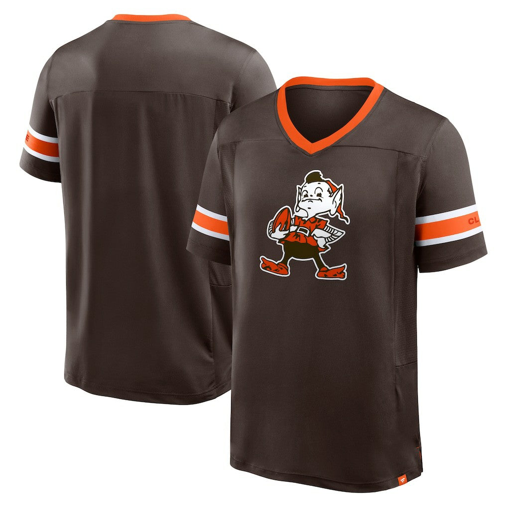 Cleveland Browns Hometown Premium Hashmark V-Neck T-Shirt - Brown cheap