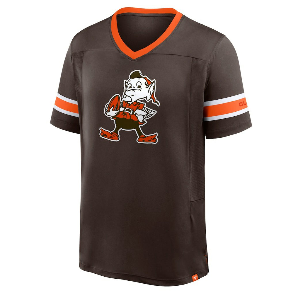 Cleveland Browns Hometown Premium Hashmark V-Neck T-Shirt - Brown cheap