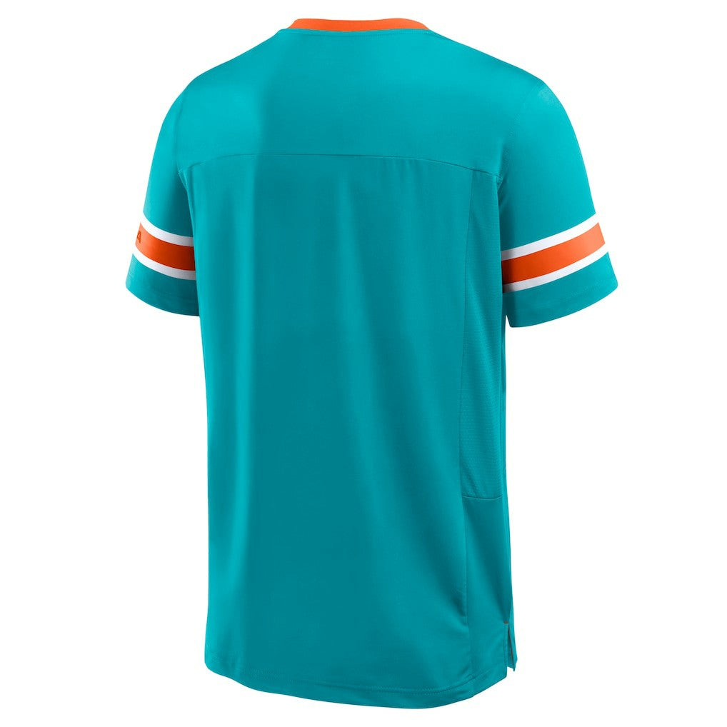 Miami Dolphins Hometown Premium Hashmark V-Neck T-Shirt - Aqua on sale