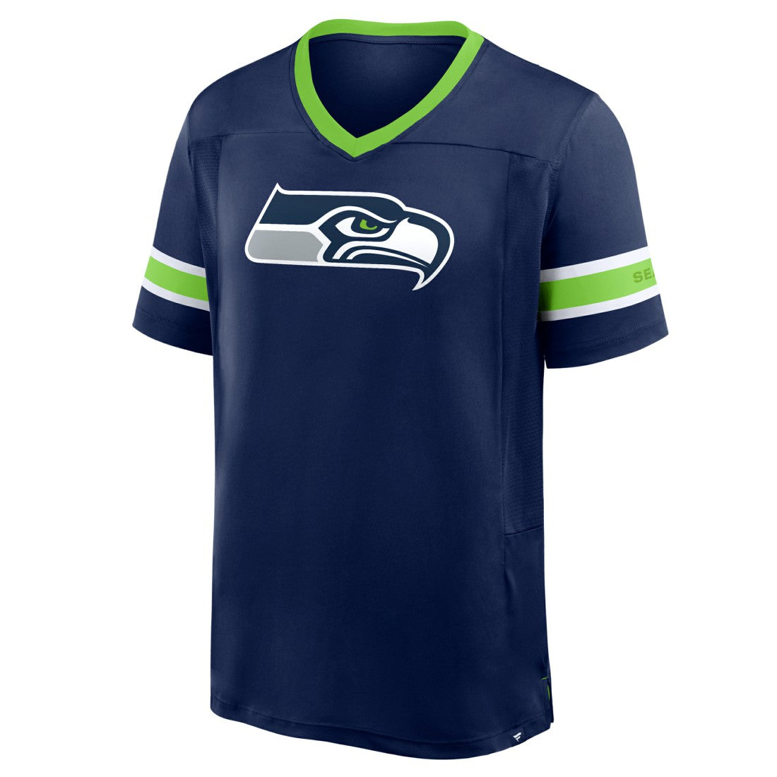 Seattle Seahawks Hometown Premium Hashmark V-Neck T-Shirt - College Navy for sale