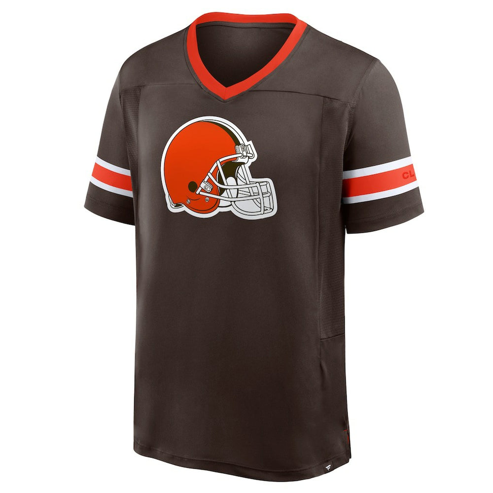 Cleveland Browns Hometown Premium Hashmark V-Neck T-Shirt - Brown sale