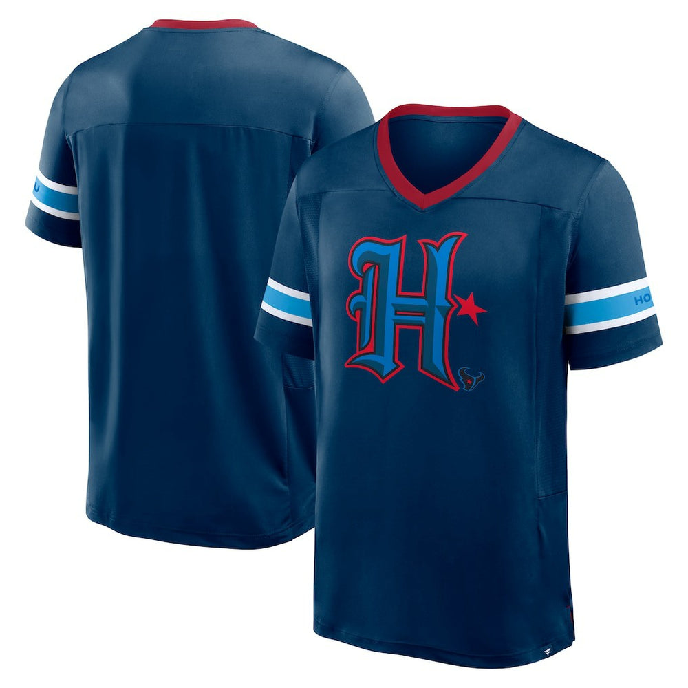 Houston Texans Redzone Hashmark V-Neck T-Shirt - Navy discount