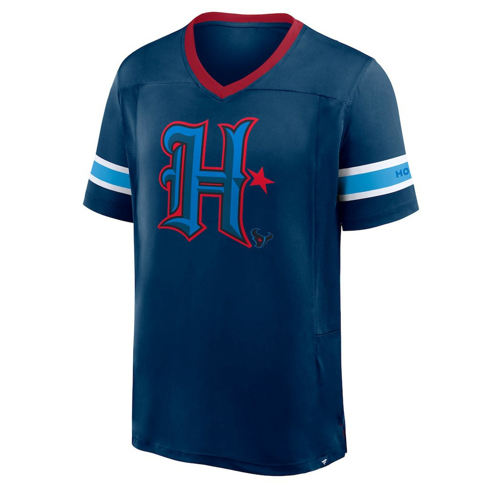 Houston Texans Redzone Hashmark V-Neck T-Shirt - Navy discount