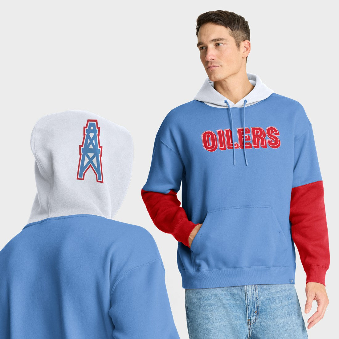 Tennessee Titans Helmet Retro Pullover Hoodie - Light Blue on sale