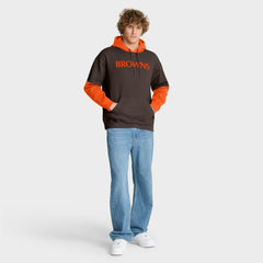 Cleveland Browns Helmet Retro Pullover Hoodie - Brown outlet