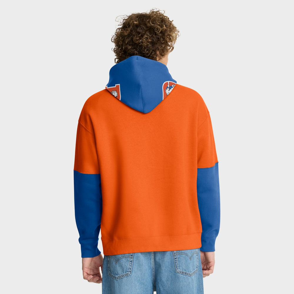 Denver Broncos Helmet Retro Pullover Hoodie - Orange on sale