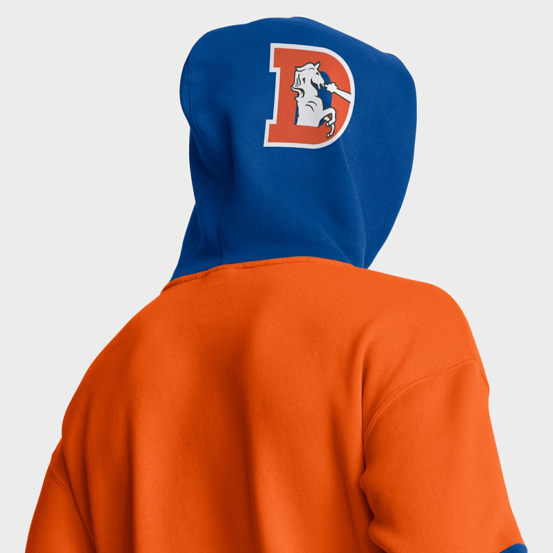 Denver Broncos Helmet Retro Pullover Hoodie - Orange on sale
