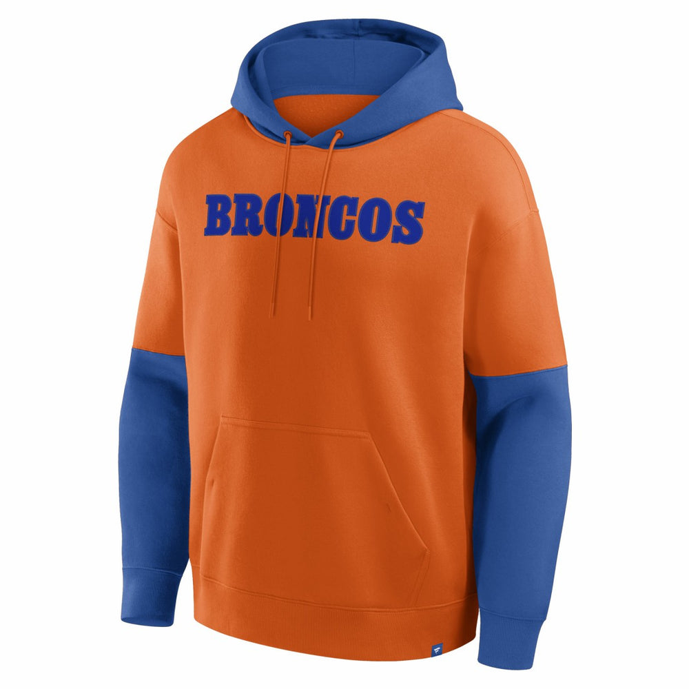 Denver Broncos Helmet Retro Pullover Hoodie - Orange on sale