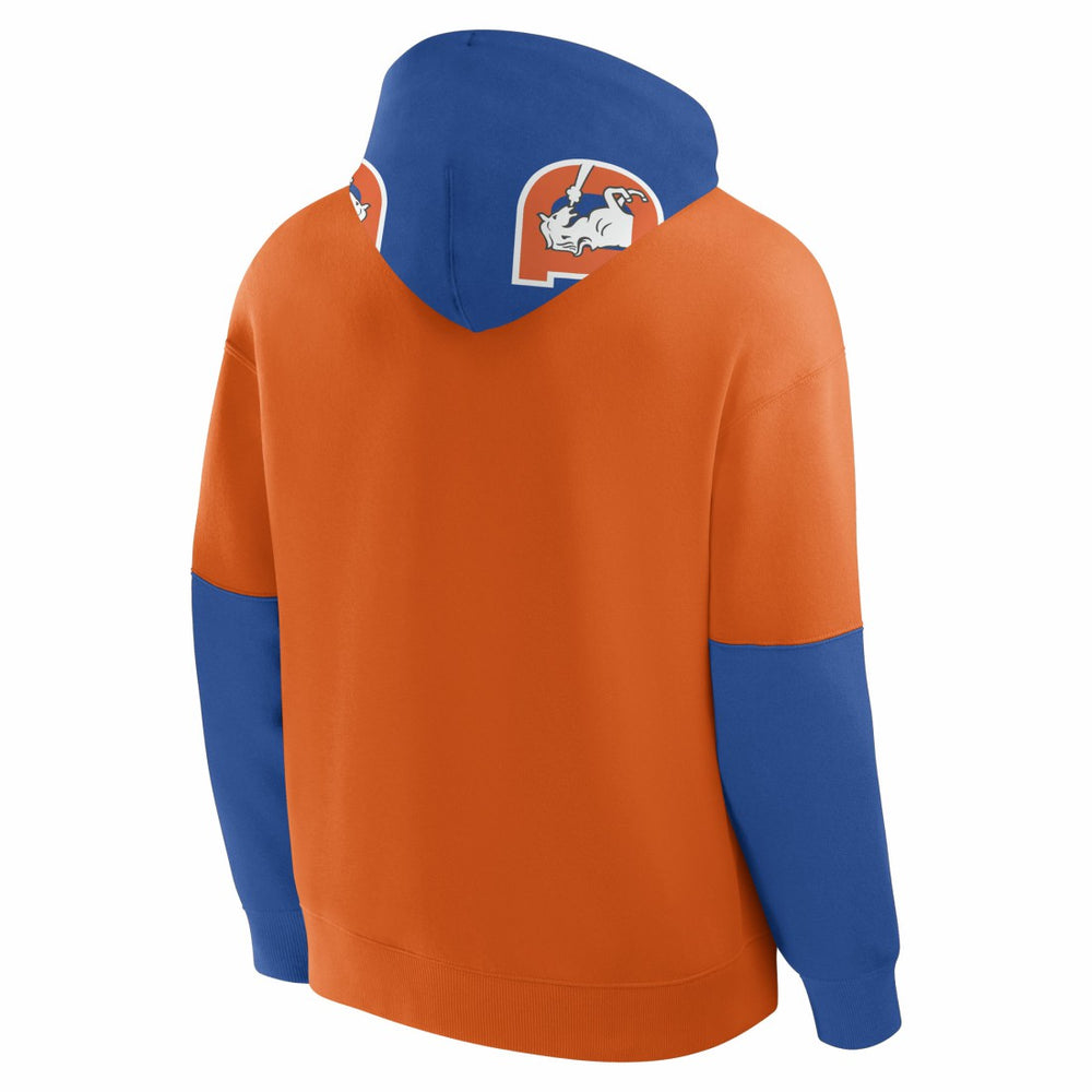 Denver Broncos Helmet Retro Pullover Hoodie - Orange on sale
