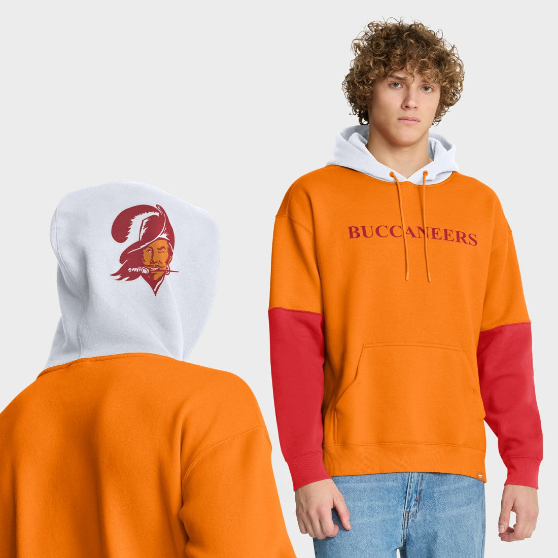 Tampa Bay Buccaneers Helmet Retro Pullover Hoodie - Tan on sale