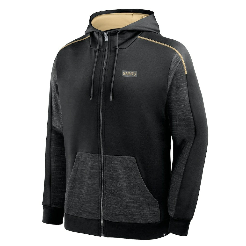 New Orleans Saints Checkdown Pass Full-Zip Hoodie - Black for sale