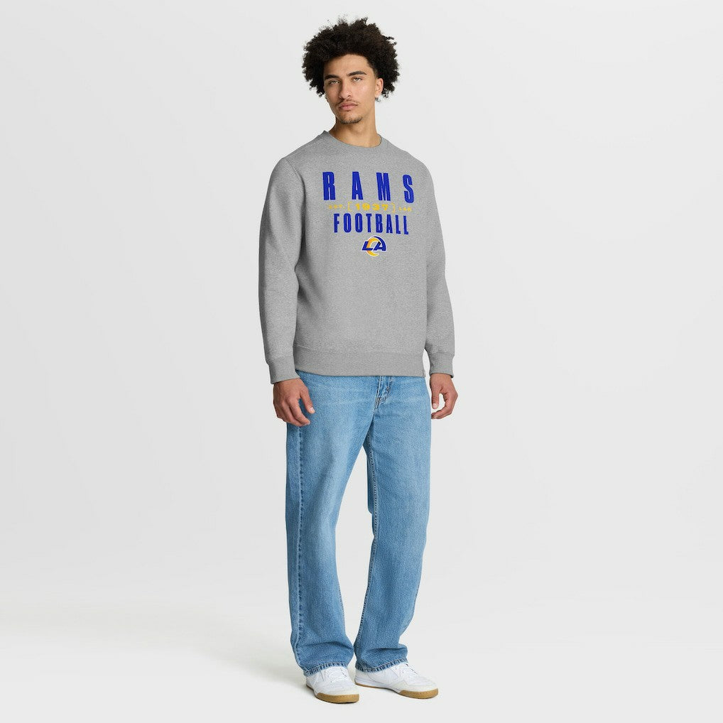 Los Angeles Rams Powerful Throw Legacy Pullover Sweatshirt - Heather Gray on sale