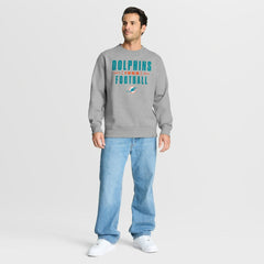 Miami Dolphins Powerful Throw Legacy Pullover Sweatshirt - Heather Gray discount