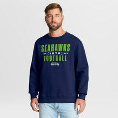 Seattle Seahawks Powerful Throw Legacy Pullover Sweatshirt - College Navy online