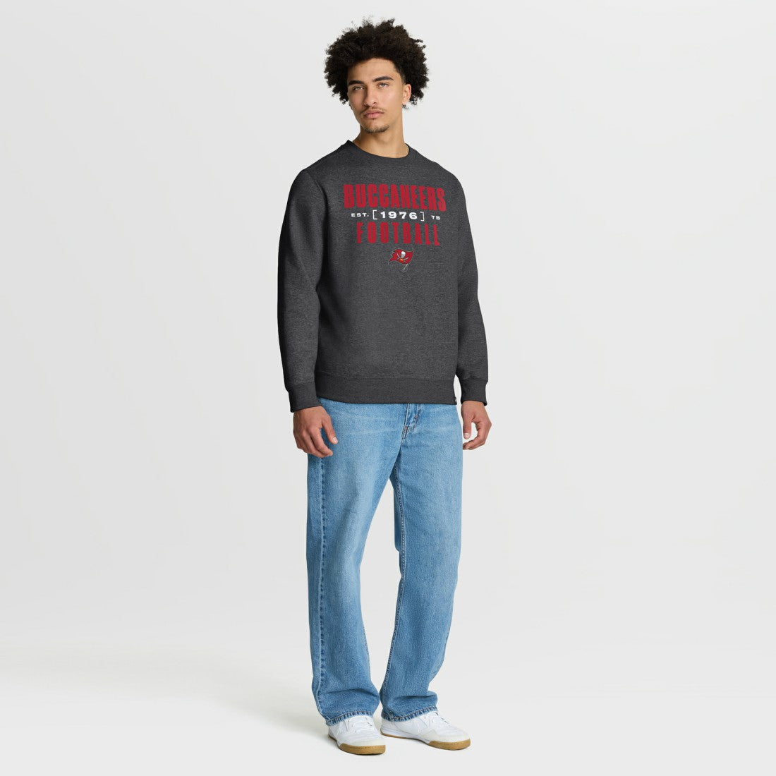 Tampa Bay Buccaneers Powerful Throw Legacy Pullover Sweatshirt - Heather Pewter online