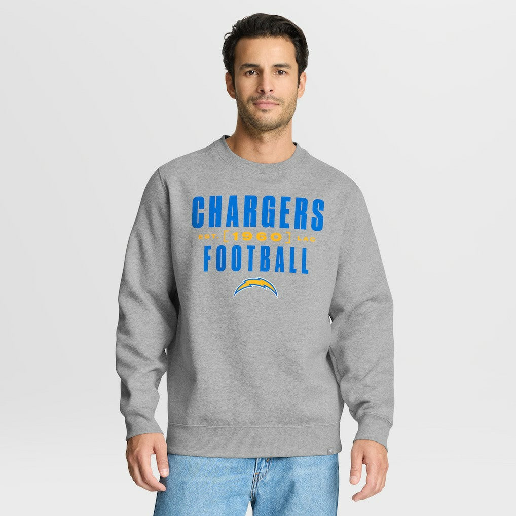 Los Angeles Chargers Powerful Throw Legacy Pullover Sweatshirt - Heather Gray outlet