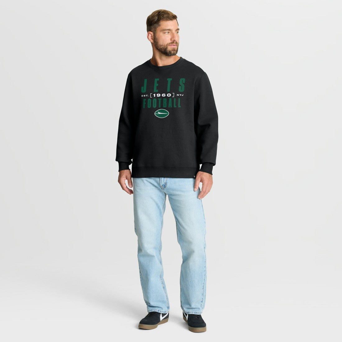New York Jets Powerful Throw Legacy Pullover Sweatshirt - Black for sale