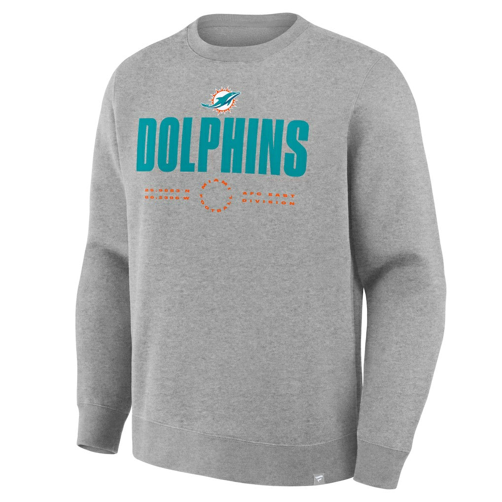 Miami Dolphins Direct Handoff Legacy Pullover Sweatshirt - Heather Gray on sale