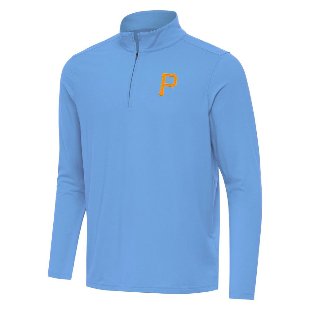 Pittsburgh Pirates Antigua Intent Quarter-Zip Top Powder Blue